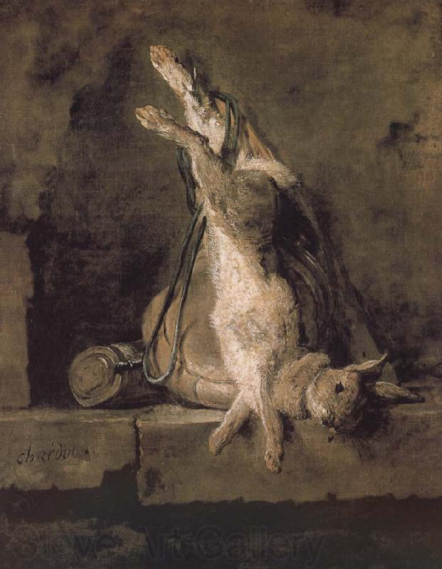 Jean Baptiste Simeon Chardin Hare hunting bags and powder extinguishers Norge oil painting art
